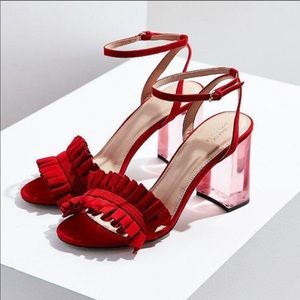 Urban Outfitter Rachel Lucite Red Heels